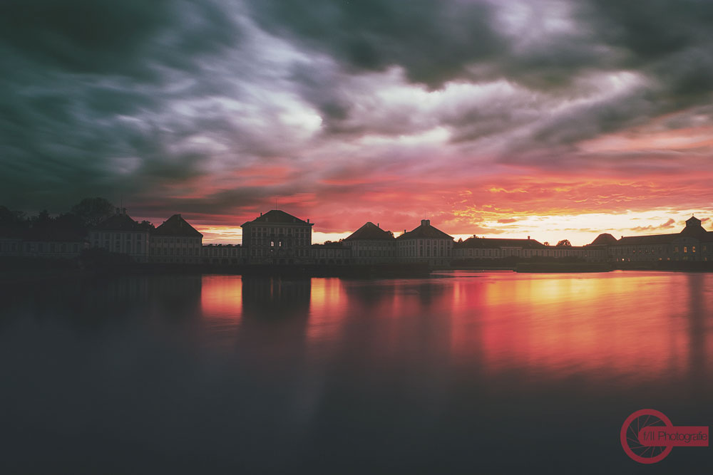 Schloss-Nymphenburg-Stadtseite-Langzeitbelichtung