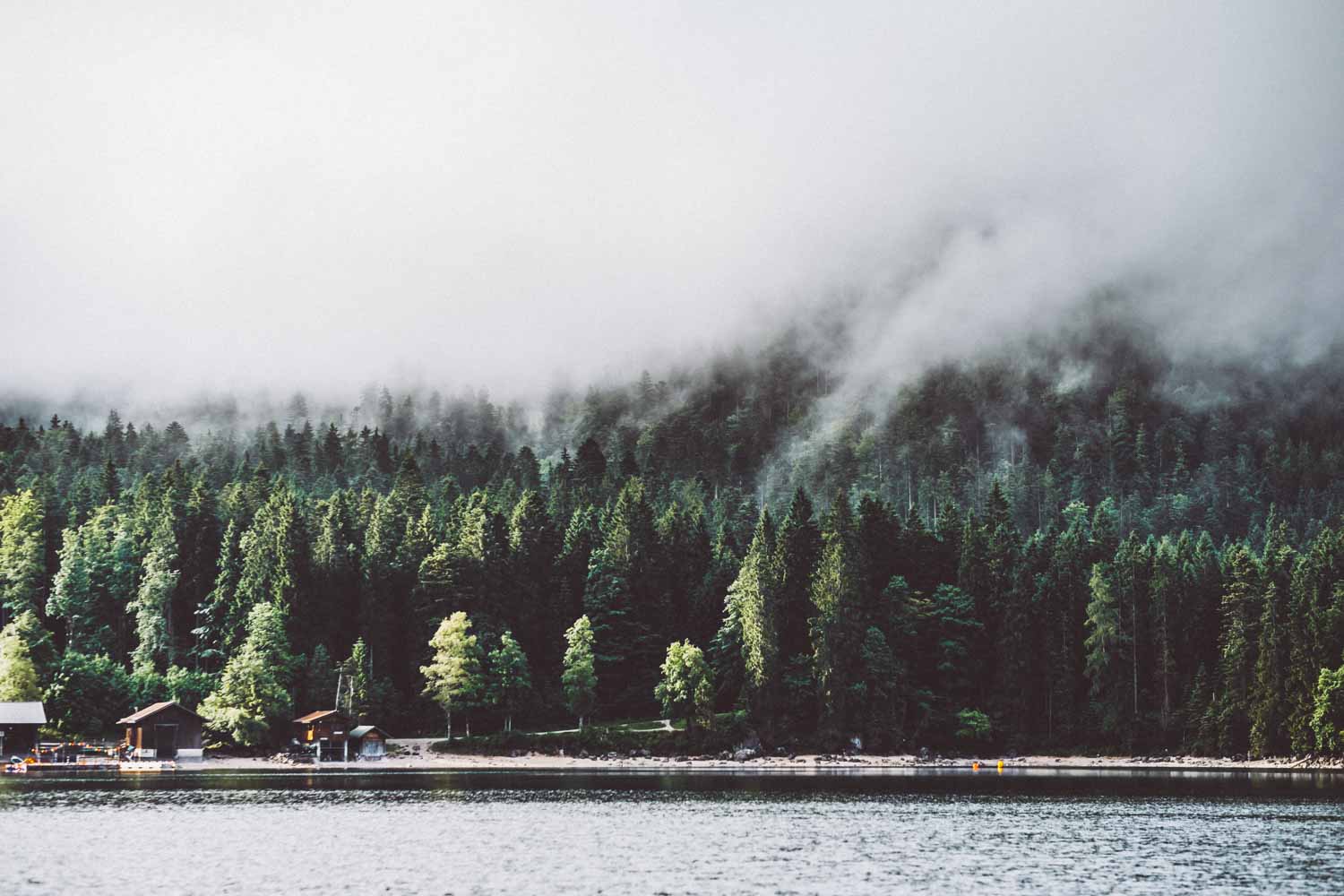 Die Wolken verfangen sich in den Bäumen