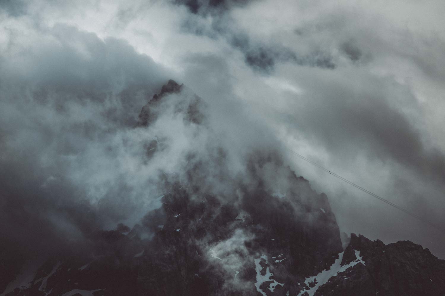 Die Wolken geben den Gipfel frei