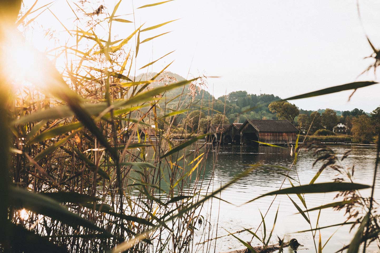 Die Bootshäuser am Kochelsee einmal aus einem anderen Blickwinkel.