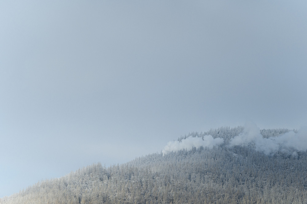 Der Dampf der Brockenbahn auf dem Weg zum Gipfel ist von Schierke aus gut zusehen.