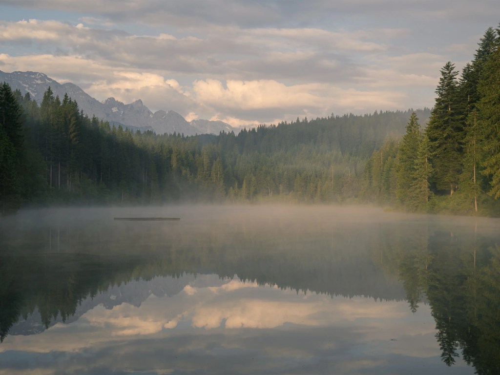 Der Grubsee an einem stimmungsvollen Morgen im Frühling. Hier hat sich meine Neugier ausgezahlt. 