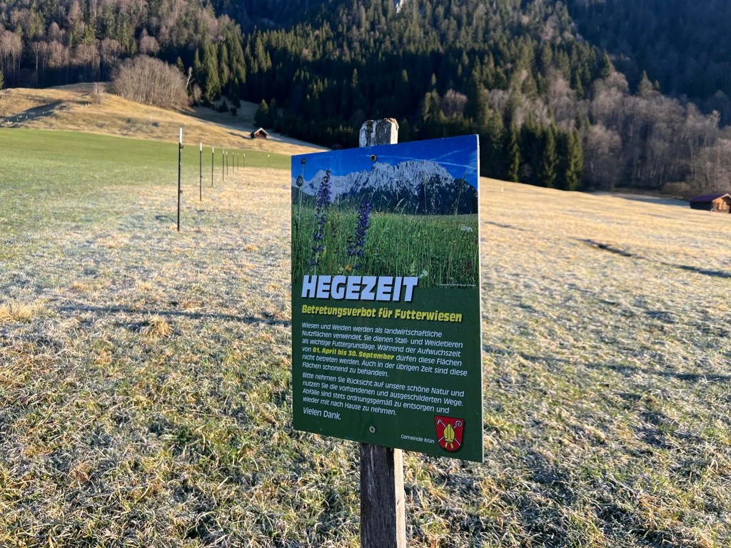 Hinweisschild zur Hegezeit am Geroldsee