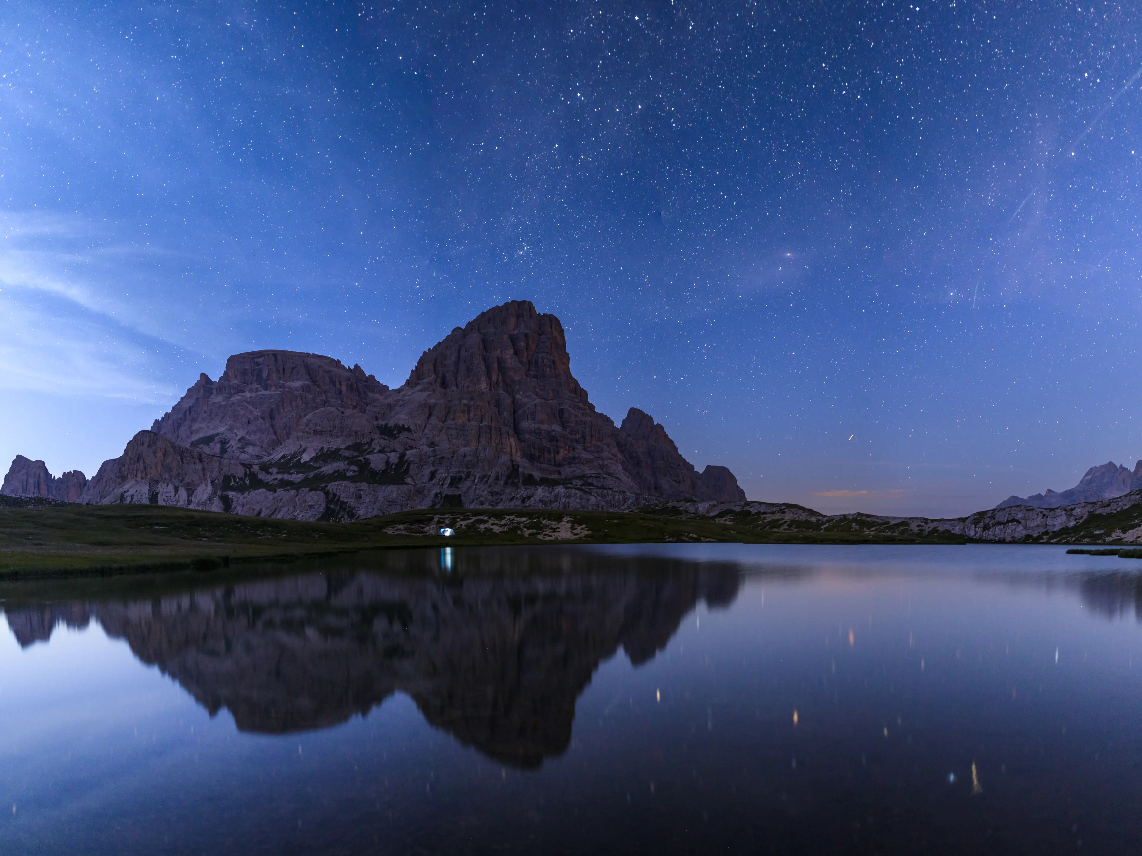 Der Sternenhimmel an den Bödenseen an den 3 Zinnen.