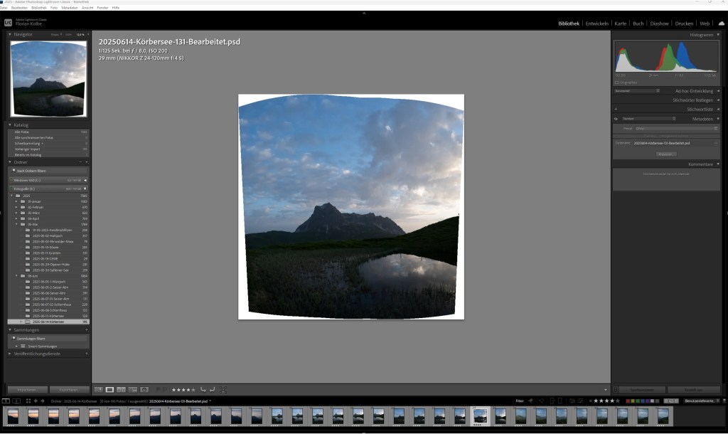 Die Oberfläche von Adobe Lightroom Classic mit der Oberfläche aller Bilder in der Bibliothek