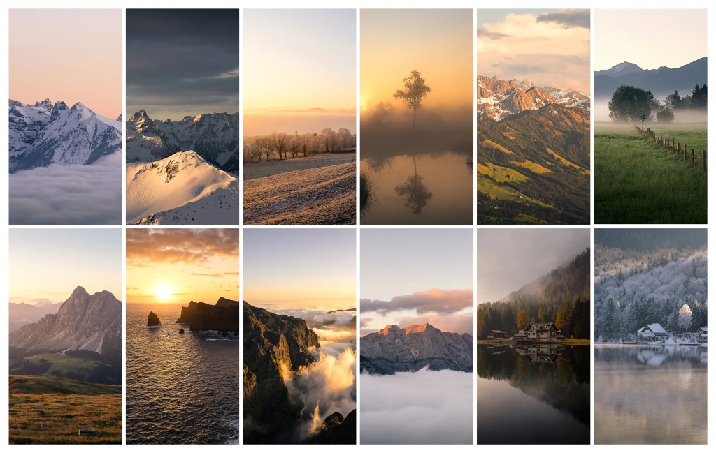 Eine Collage mit 12 Motiven