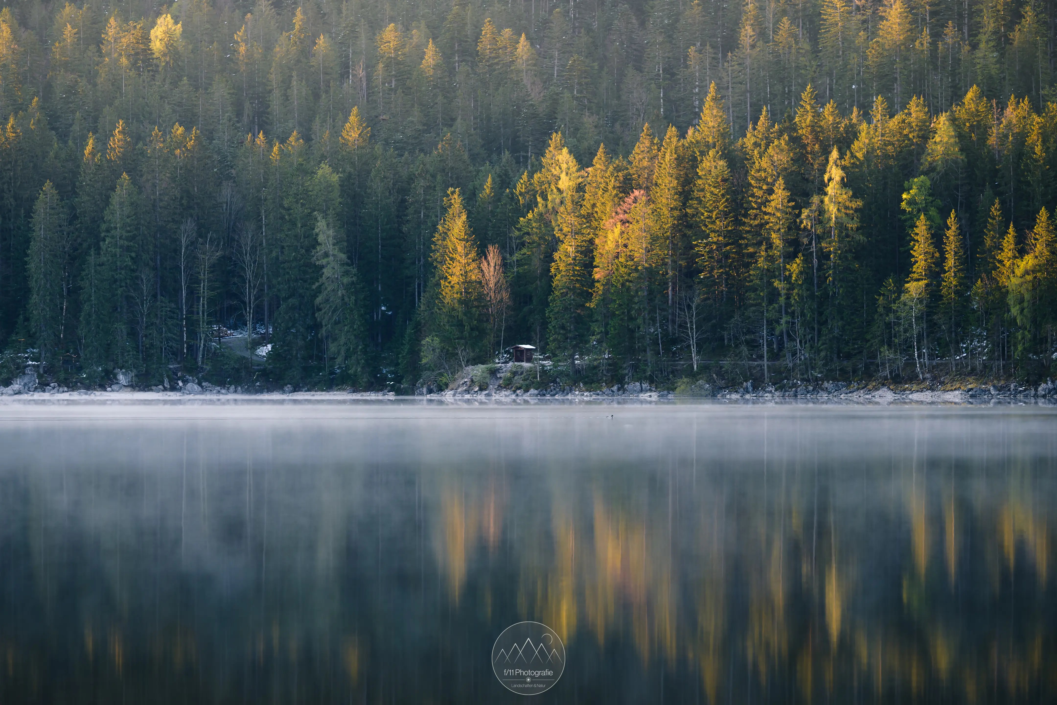 Morgens lassen sich kleine Details am gegenüberliegenden Ufer einfangen.