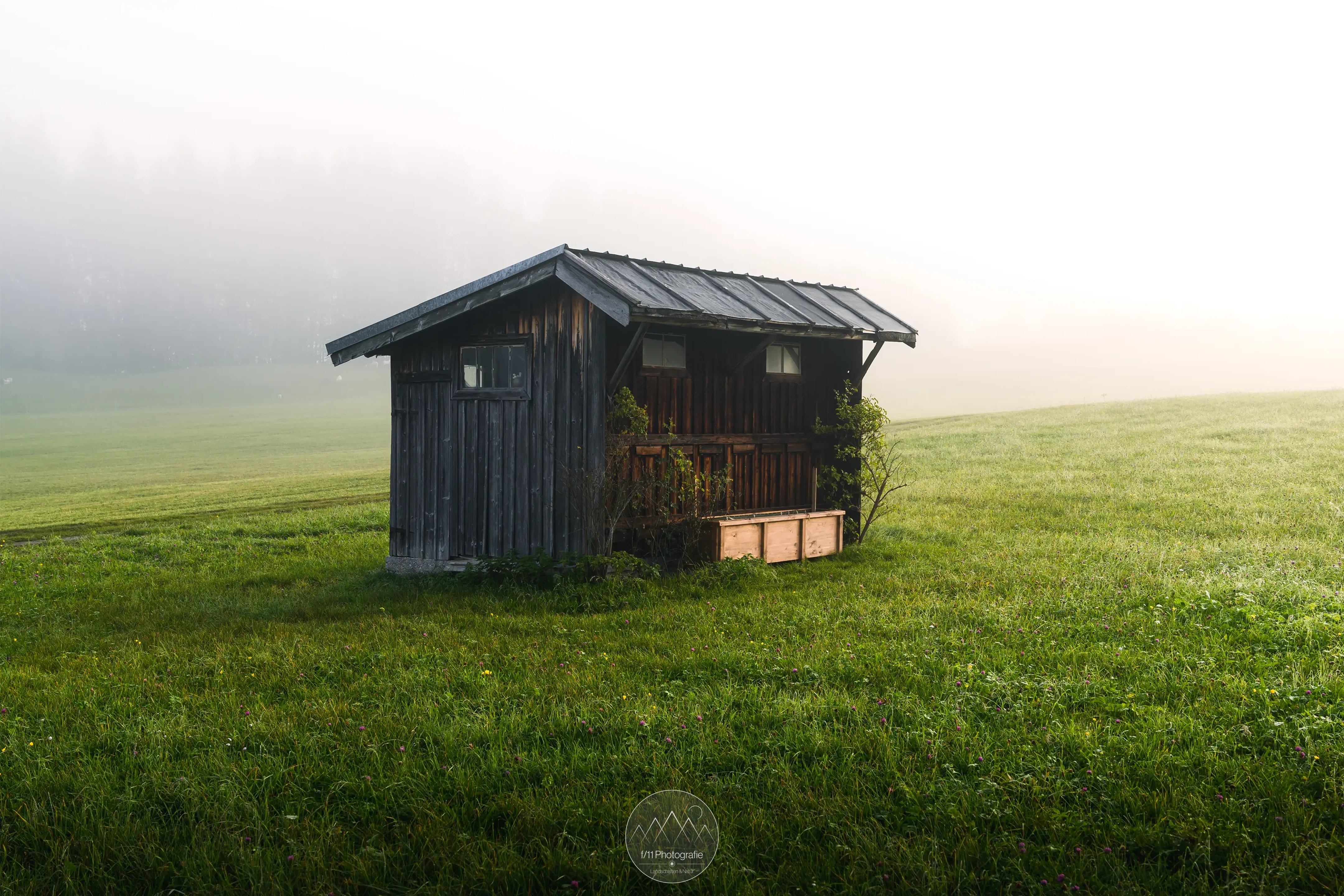 Auch dieser kleine Schuppen reizt mich jedes Mal, auch hier hilft der Nebel das Motiv zu vereinfachen.