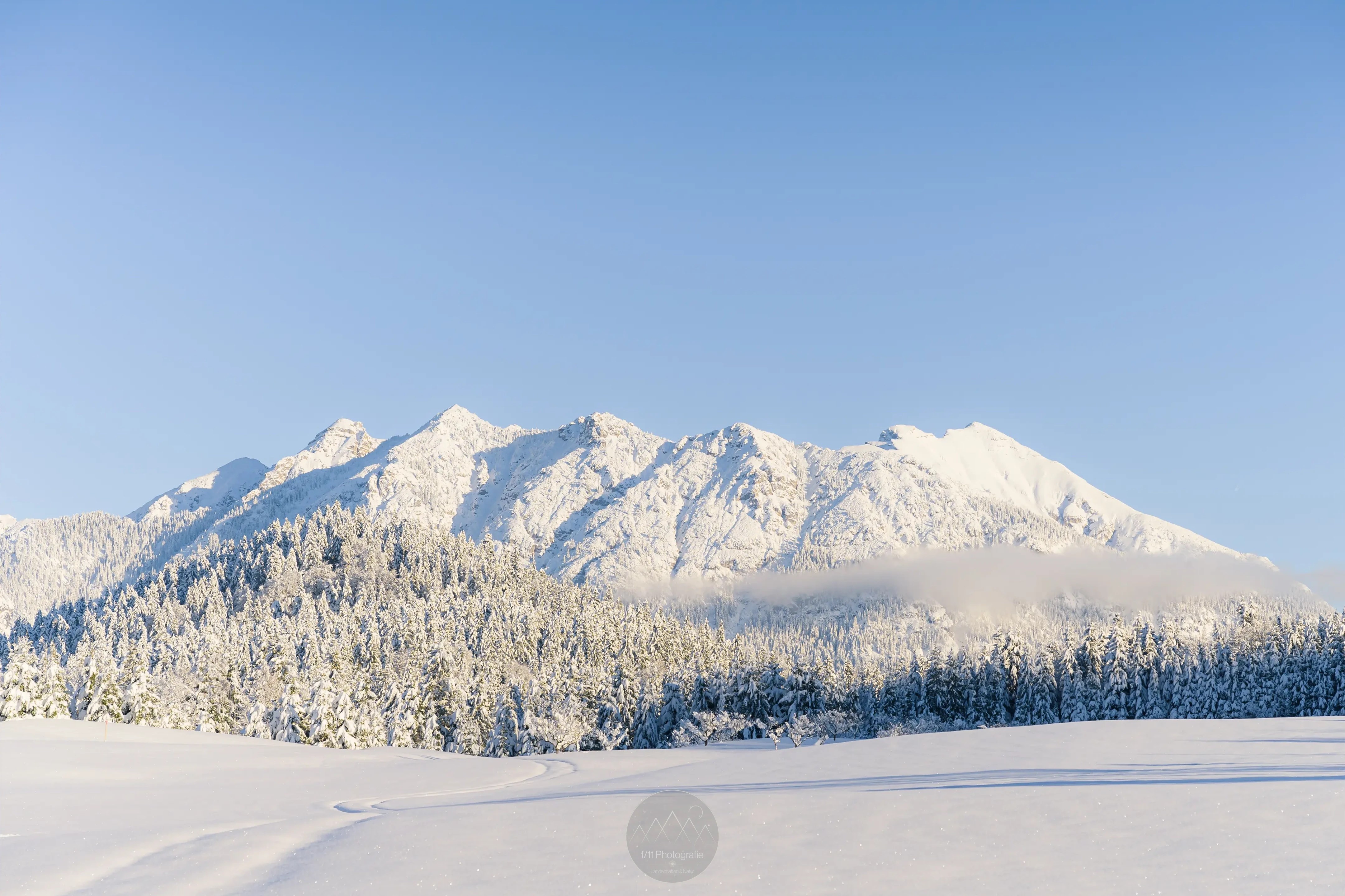 Die Umgebung des See an einem perfekten Wintertag.