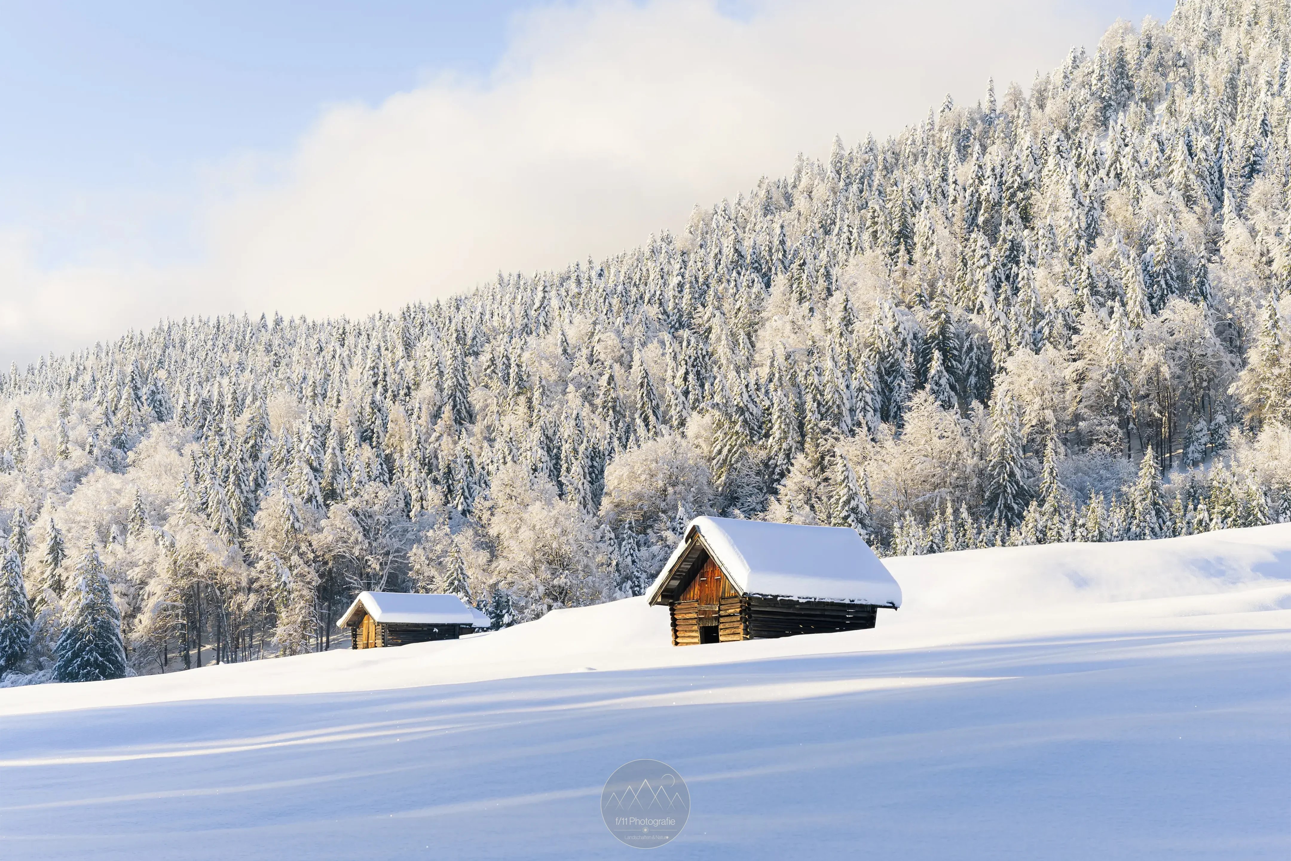 Im Winter eignet sich der Nachmittag eher zum Fotografieren am Geroldsee. Besonders mit einer frischen Schneedecke.