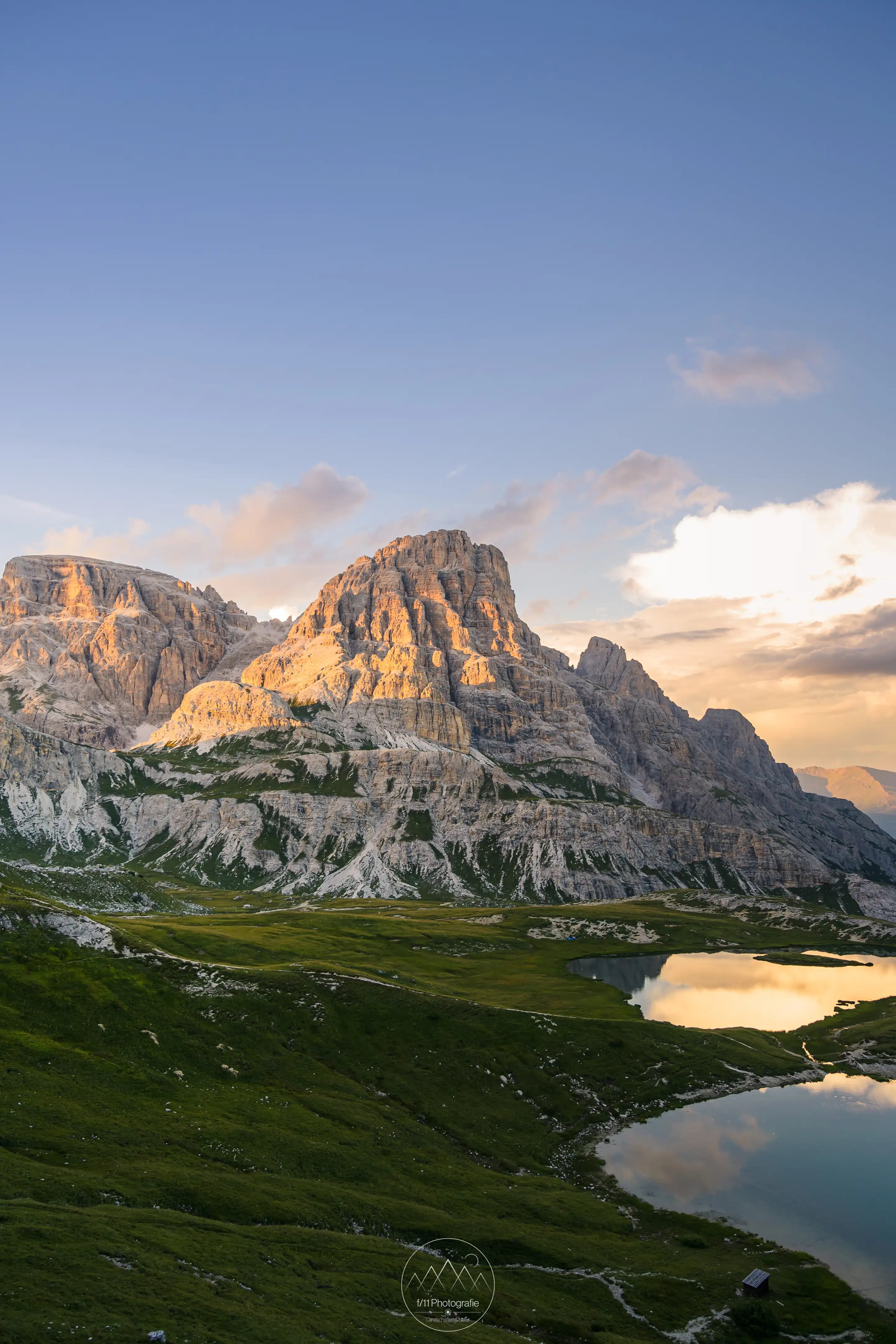 Die Bödenseen unterhalb derDrei Zinnen Hütte liefern zahlreiche Motive.
